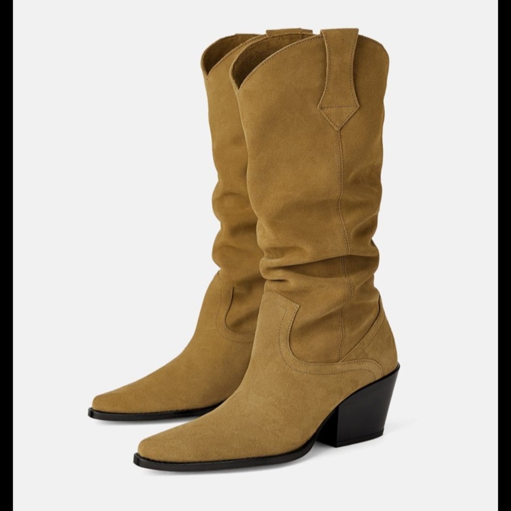 EUC Zara Join Life Western Suede Boots Size 10